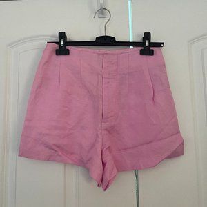 High-Waisted Pink Dress Shorts